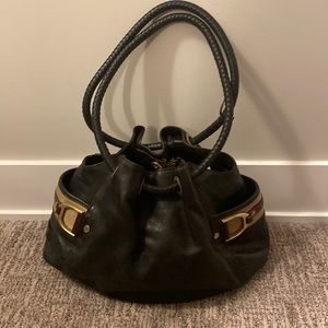Cole Haan Black w/tan detailed handbag classic